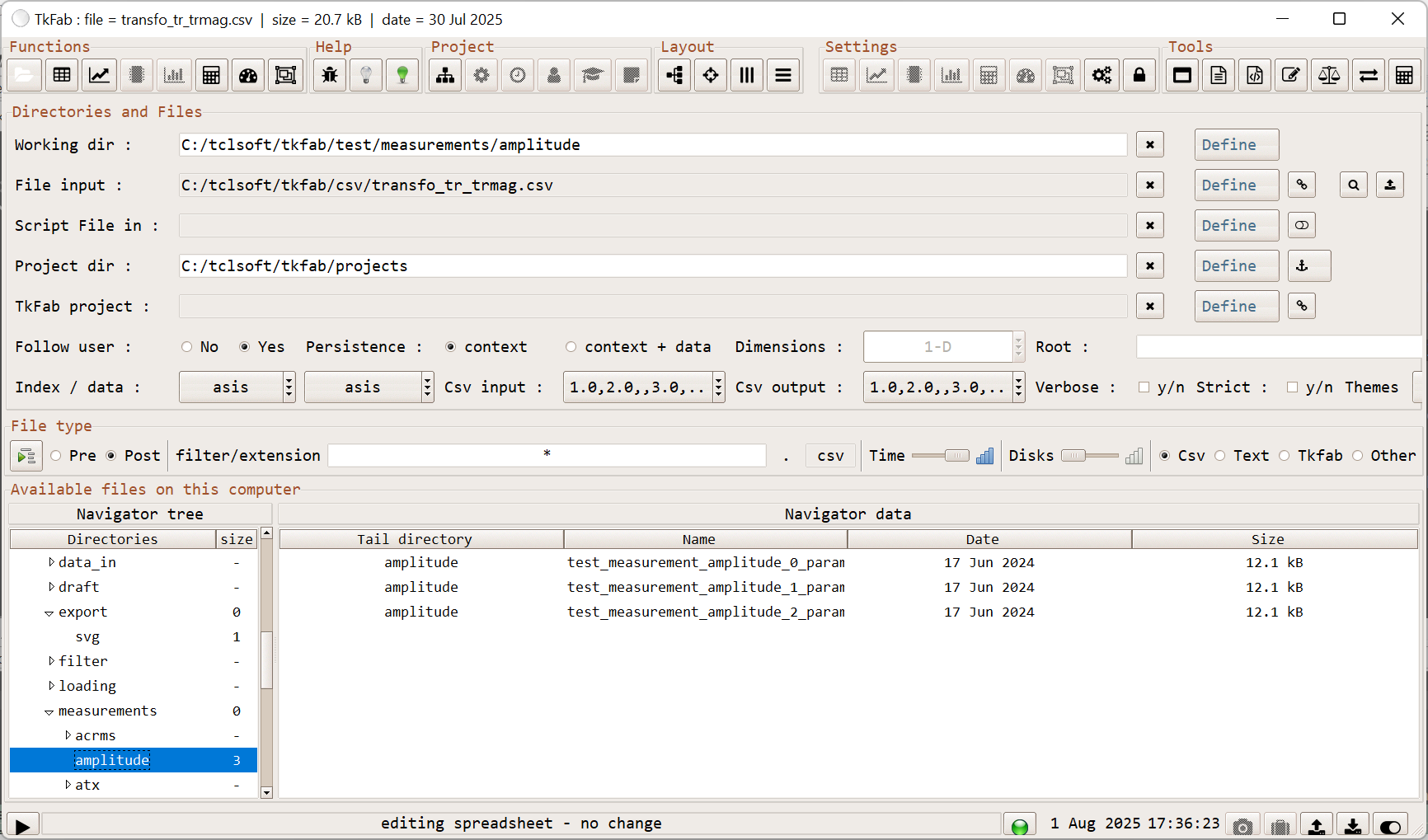 files and directories panel