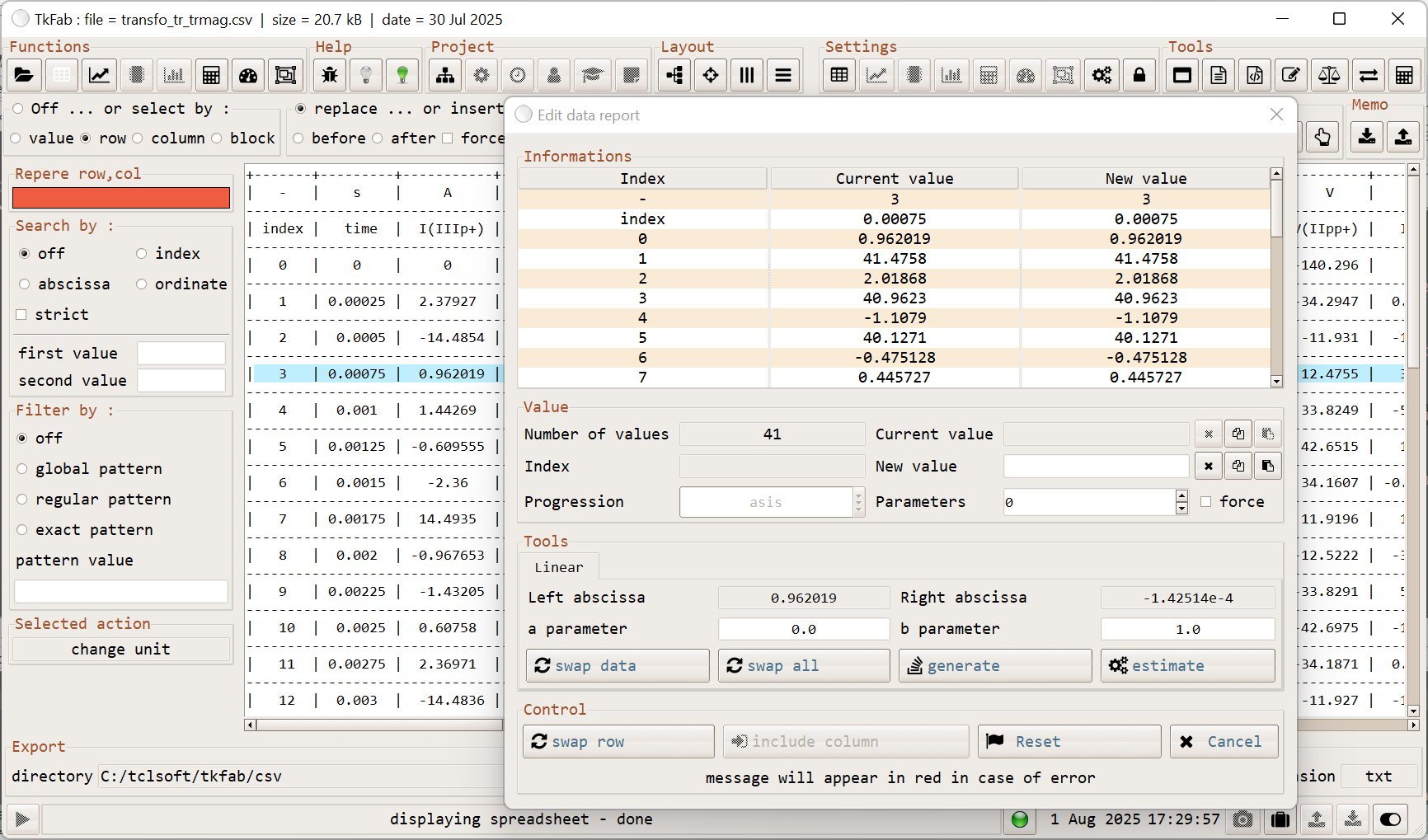 data display and editor