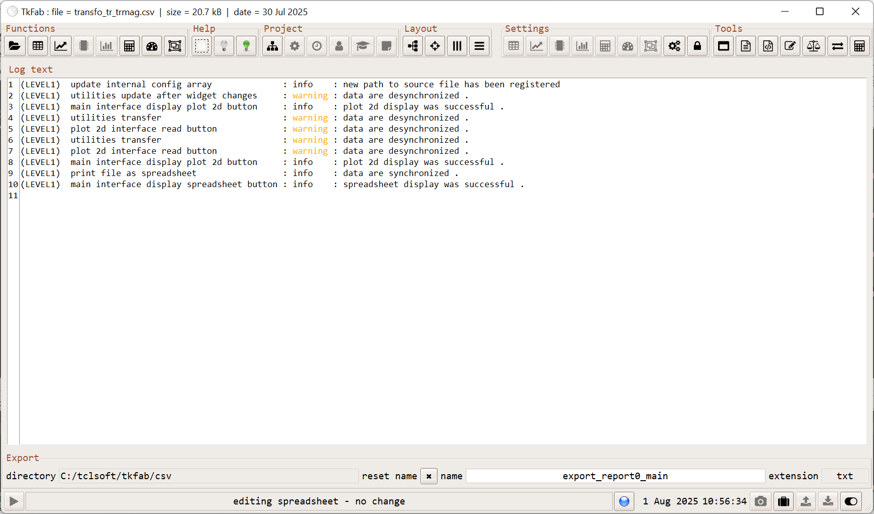 displaying logs and messages  pannel