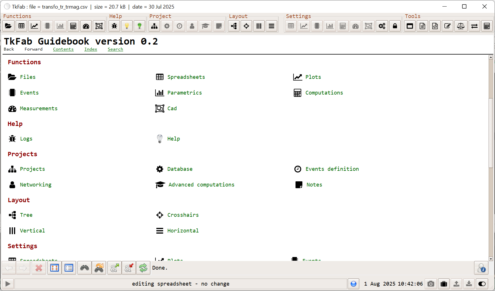 displaying help pannel