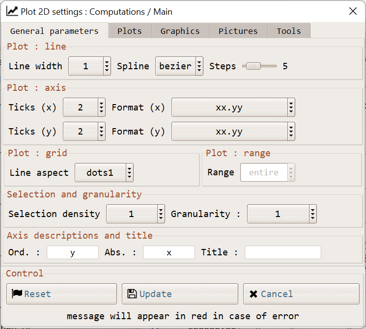 Direct access to the spreadsheets parameters